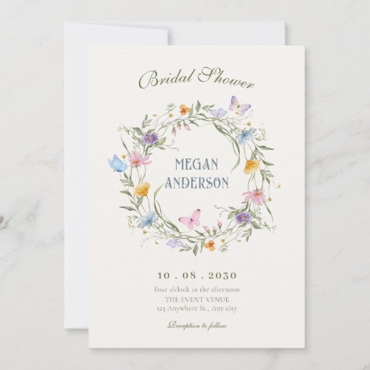 Invitation Douche de la couronne de fleurs (Devant)