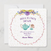 Invitation Douche de la fête du thé de la nuptiale turquoise (Devant)