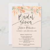 Invitation Douche de la nuptiale boho vert corail (Devant)