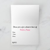 Invitation douche de la nuptiale : Rose rose : (Intérieur)