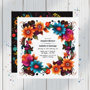 Invitation Douche de l'audacieuse mexicaine Fiesta Floral Cou
