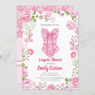Invitation Douche de lingerie de rose de rose. Partie