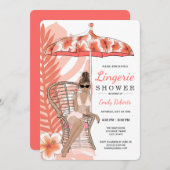 Invitation Douche de lingerie mariée brune (Devant / Derrière)