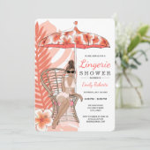 Invitation Douche de lingerie mariée brune (Debout devant)