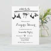 Invitation douche de lingerie noir et blanc (Debout devant)