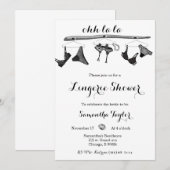 Invitation douche de lingerie noir et blanc (Devant / Derrière)