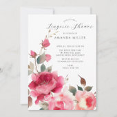 Invitation Douche de lingerie nuptiale en fleurs bleues (Devant)