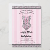 Invitation Douche de lingerie. Soirée de mariée rose (Devant)