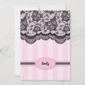 Invitation Douche de lingerie. Soirée de mariée rose (Dos)