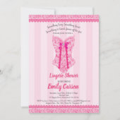 Invitation Douche de lingerie. Soirée de mariée rose-chaud (Devant)