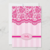 Invitation Douche de lingerie. Soirée de mariée rose-chaud (Dos)