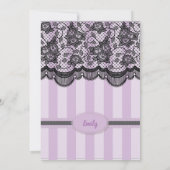 Invitation Douche de lingerie. Soirée mariée violette et élég (Dos)