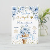 Invitation Douche de mariage au thème de glace à la crème flo (Debout devant)
