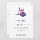 Invitation Douche de mariage couple Lavande Aquarelle Dégusta (Devant / Derrière)