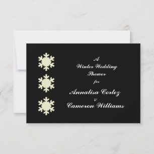 Invitation "Douche de mariage d'hiver" avec flocons de neige