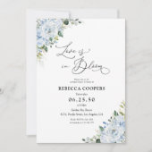 Invitation Douche de Mariage Florale Bleue Clair Romantique (Devant)
