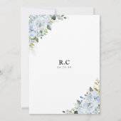 Invitation Douche de Mariage Florale Bleue Clair Romantique (Dos)