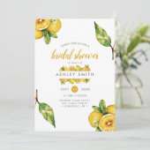 Invitation Douche de Mariage Moderne Citron Aquarelle (Debout devant)