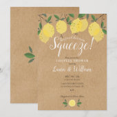 Invitation Douche de mariage rustique Kraft pour couples Main (Devant / Derrière)