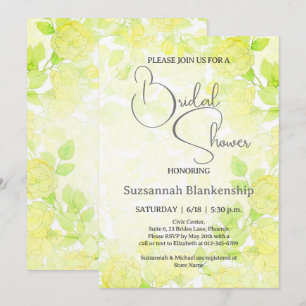 Invitation Douche de mariage subtile à fond floral pastel