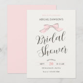 Invitation Douche de mariée à arc souple rose (Devant / Derrière)