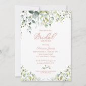 Invitation Douche de Mariée à la Verdure d'Eucalyptus Aquarel (Devant)