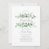 Invitation Douche de mariée à l'eucalyptus aquarelle (Devant)