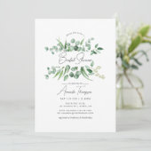 Invitation Douche de mariée à l'eucalyptus aquarelle (Debout devant)