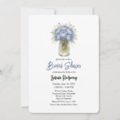 Invitation Douche de Mariée au Pot Mason Bleu Poussiéreux de (Devant)