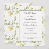 Invitation Douche de Mariée aux Citrons Jaunes (Devant / Derrière)