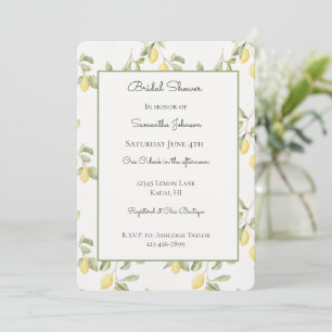 Invitation Douche de Mariée aux Citrons Jaunes