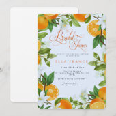 Invitation Douche de mariée aux fleurs et citrons (Devant / Derrière)