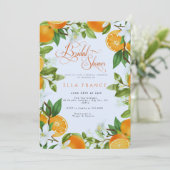 Invitation Douche de mariée aux fleurs et citrons (Debout devant)