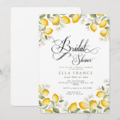 Invitation Douche de Mariée aux Fleurs et Citrons (Devant / Derrière)