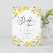 Invitation Douche de Mariée aux Fleurs et Citrons (Debout devant)