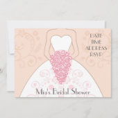 Invitation Douche de mariée classique rose vif (Devant)