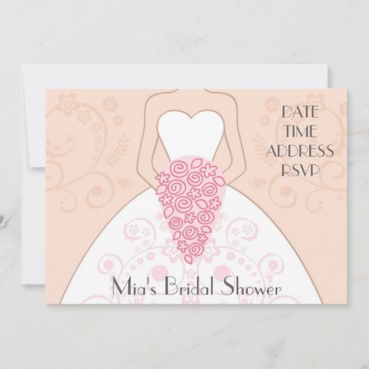 Invitation Douche de mariée classique rose vif (Devant)