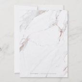 Invitation Douche de mariée en marbre doré faux rose moderne (Dos)