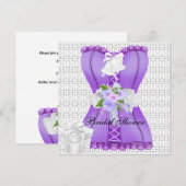 Invitation Douche de Mariée Fleur de Corset Violet Blanc (Devant / Derrière)