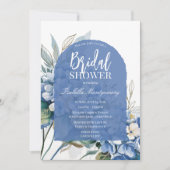 Invitation Douche de Mariée Fleurie Bleue Luxe Douce (Devant)
