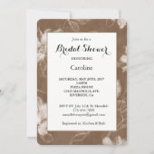 Invitation Douche de Mariée Fleurs Marron Crème Abstraites Ta (Devant)