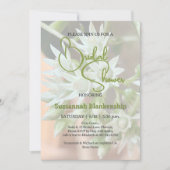 Invitation Douche de Mariée Fond Floral Subtil et Succulent (Devant)