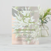 Invitation Douche de Mariée Fond Floral Subtil et Succulent (Debout devant)
