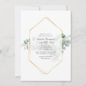 Invitation Douche de mariée géométrique à l'eucalyptus Silver (Devant)