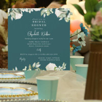 Douche de Mariée Hydrangea Blanc Bleu-vert Carré