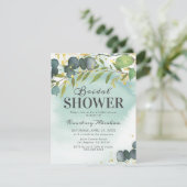 Invitation Douche de Mariée Or Eucalyptus Poussiéreux (Debout devant)