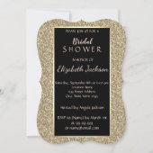 Invitation Douche de mariée pailletée or élégante (Devant)