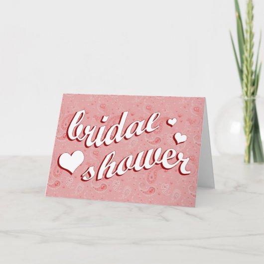 Invitation douche de mariée : Pink Paisley : (Devant)