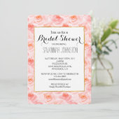 Invitation Douche de mariée Rose avec Pretty Blush Rose (Debout devant)