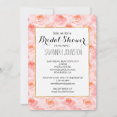Invitation Douche de mariée Rose avec Pretty Blush Rose (Devant)